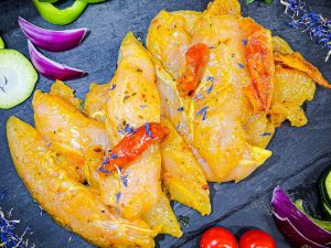 Aiguillettes de Poulet marinées Curry
